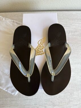 Ancient Greek Saionara Jelly Flip-Flop in Nude Size 36 NWT